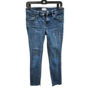 Free People Distressed Low Rise Side Slit Jeans Size 28